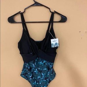 Black & Green Bathing Suit